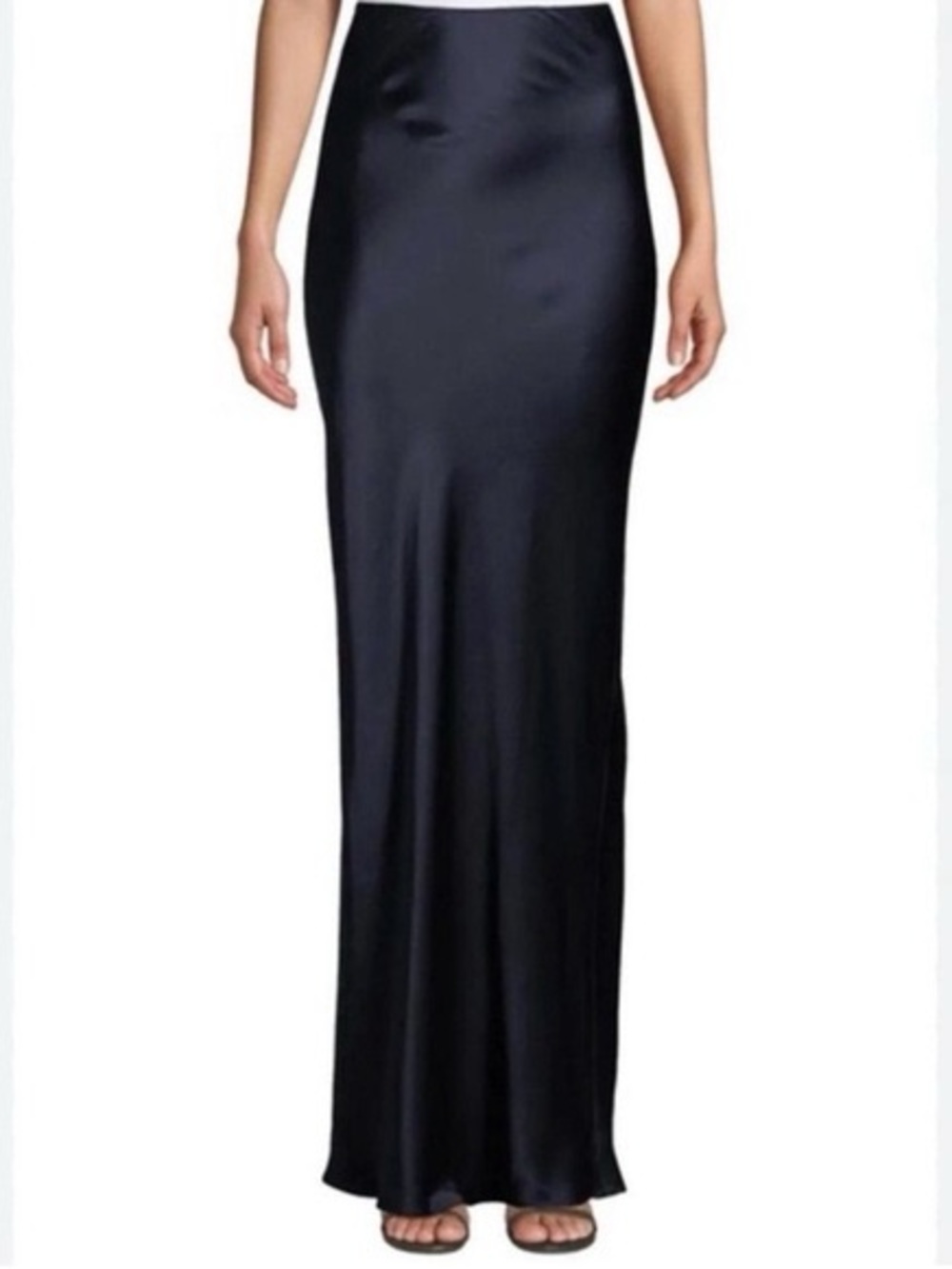 Sablyn Navy Maxi 100% Silk Skirt